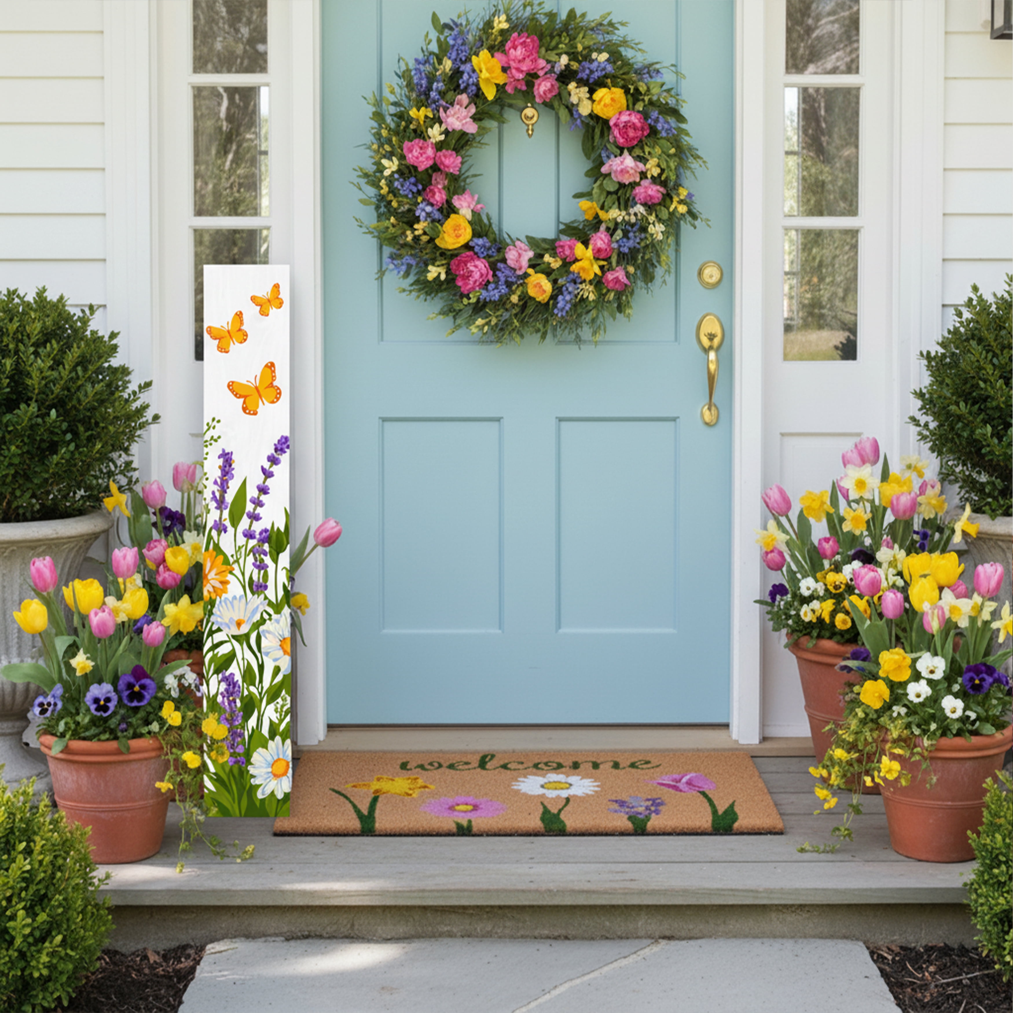 Calloway Mills 118184707 Butterfly Garden Porch Leaner, 47" x 07"