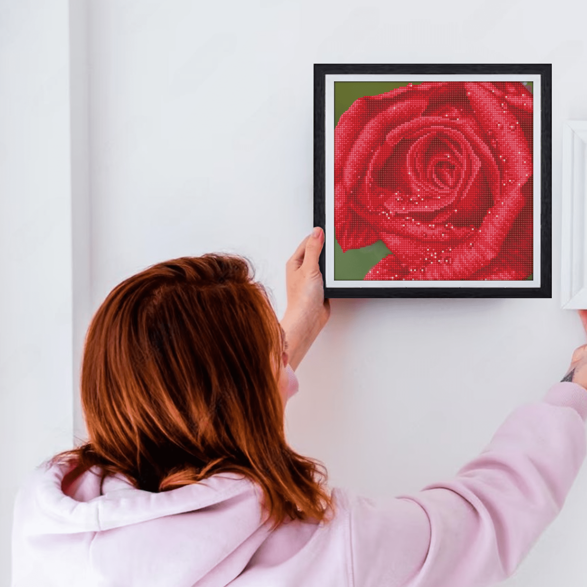 Diamond Dotz Rose Dew with Frame Flower Diamond Painting Kits for Adults - Diamond Art Kits a Relaxing Creative Craft Kit with Dotz Gems  12"x12"