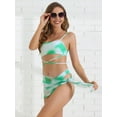 thumbnail image 4 of DARING DIVA Adjustable Spaghetti Straps Strappy Bikini Swimsuits XS Green, 4 of 6