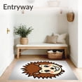 thumbnail image 3 of ODIKA 5'x7' Machine Washable Non-Slip Area Rug, Adorable Hedgehog Latch Project For Family Needlework Fun High Traffic Rug, Brown, 727594, 3 of 5