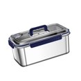 thumbnail image 1 of Fiambrera de acero inoxidable para refrigerador, rectangular, a prueba de fugas, apilable 5600 ml, 1 of 9
