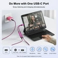 thumbnail image 5 of USB C to 3.5mm Headphone Adapter,2-in-1 Type C to Aux Audio Jack with PD 60W Fast Charging Dongle Cable USB C to Aux Adapter Fast Charging Dongle Cable for iPhone 15 Android,Samsung,Pink, 5 of 7