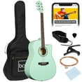 thumbnail image 3 of Best Choice Products 41in Full Size Beginner Acoustic Guitar Set with Case, Strap, Capo, Strings - SoCal Green, 3 of 10