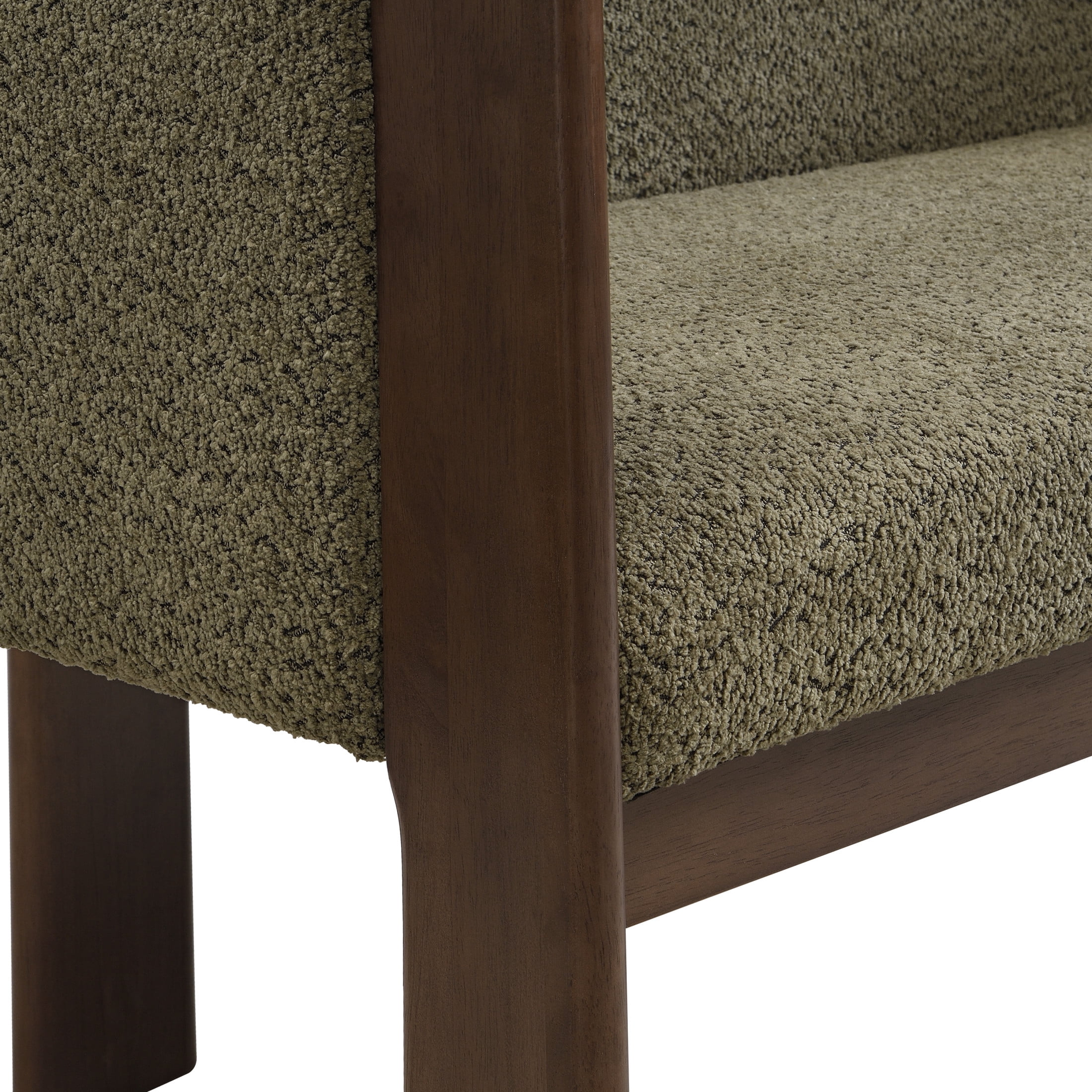 Christopher Knight Home 48.5" Upholstered Solid Loveseat, Modern 2-Seat Sofa, Walnut+Green