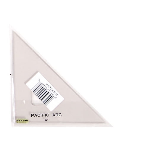 PACIFIC ARC 2045TG04 TRIANGLE 45/90 TOPAZ ACRYLIC W/INKING EDGE 4 INCH