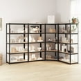 thumbnail image 1 of vidaXL 5-Layer Shelves 4 pcs Anthracite Steel&Engineered Wood, 1 of 5