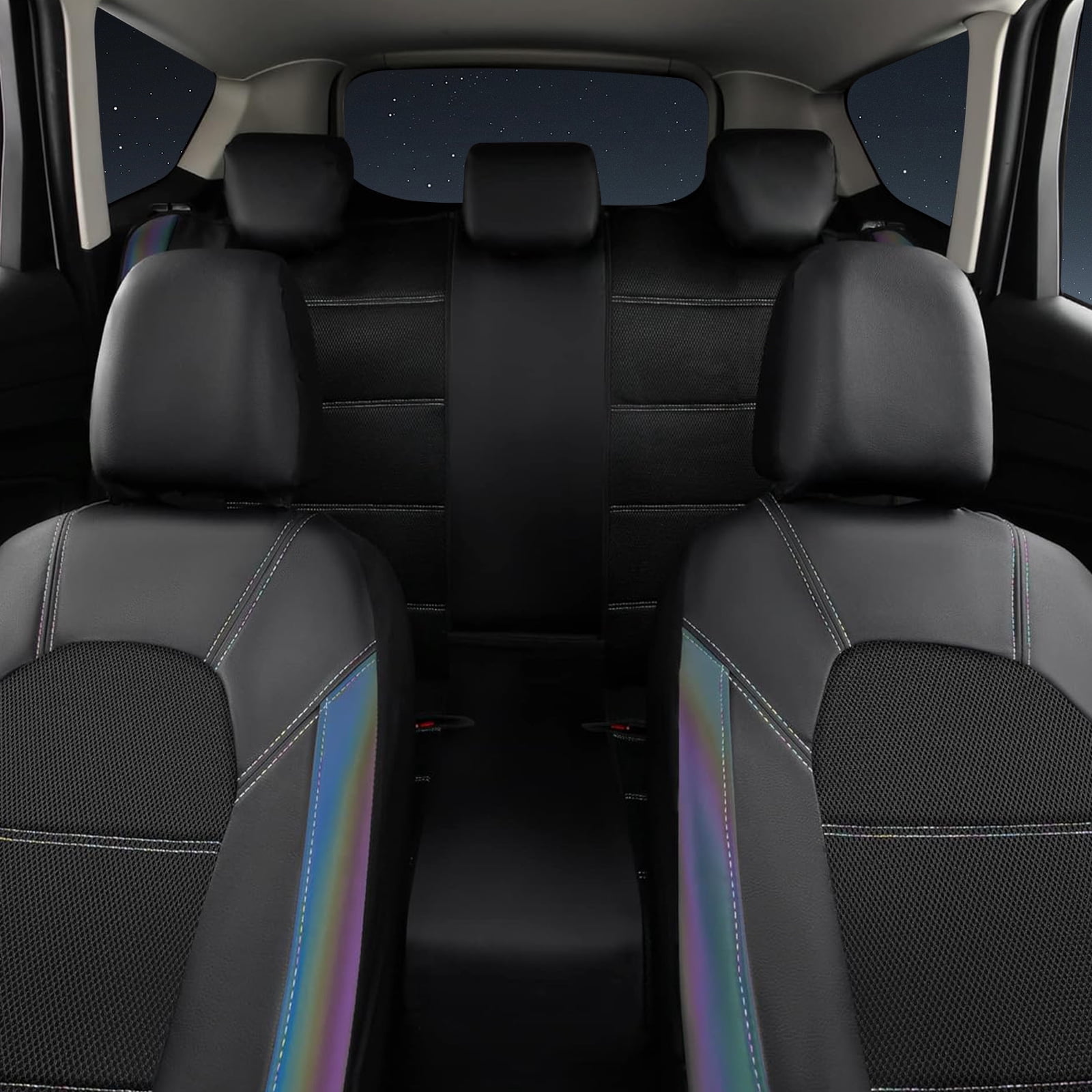 CAR GRAND Leather car seat covers air mesh breathable universal fit airbag compatible car, SUV, truck and van