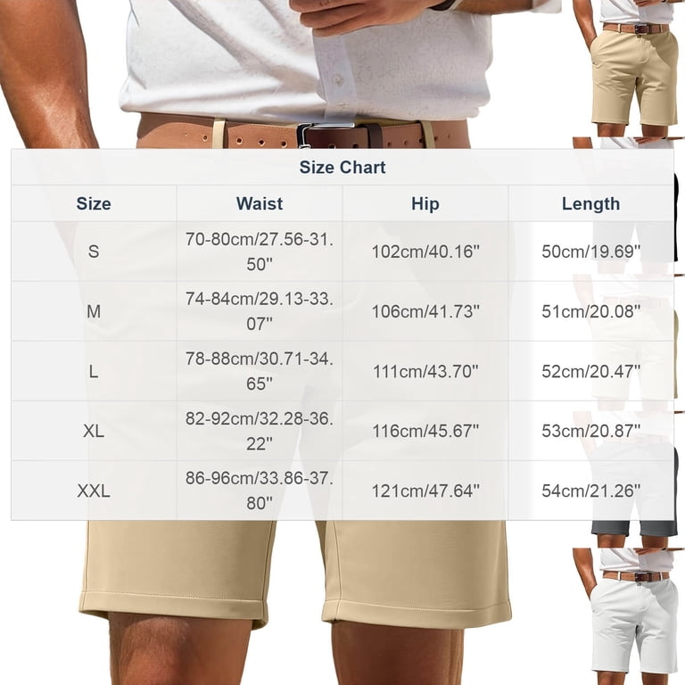 Men's Golf Shorts Flat Front Hybrid 7 Inch Lightweight Quick Dry