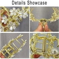 thumbnail image 3 of Flower Hair Clips, Metal Golden Hair Claws White Flower Hair Clips With Pearl Tassels Design, Hair Accessories for Thin Thick Long Short Hair Non-slips for Girls Women, 3 of 7
