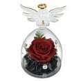 thumbnail image 1 of Rosa eterna con forma de ángel para niña, cubierta de cristal, regalo de vacaciones, decoración de rosas, regalo de cumpleaños para amigos y familiares, 1 of 5