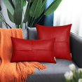 thumbnail image 3 of Fundas de almohada BRAWARM, 45 x 45 cm, piel sintética, color rojo, paquete de 2, 3 of 7