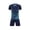 Navy, variant on Odeerbi Kids Teen Boys Girls Mesh Quick Dry Soccer Uniform Set Striped T-Shirt Shorts Breathable Athletic Sportswear for 5-15 Years
