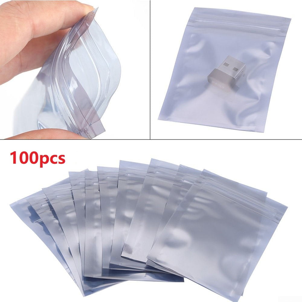 UHUSE 100 Pieces AntiStatic Aluminum Foil Organizer Resealable