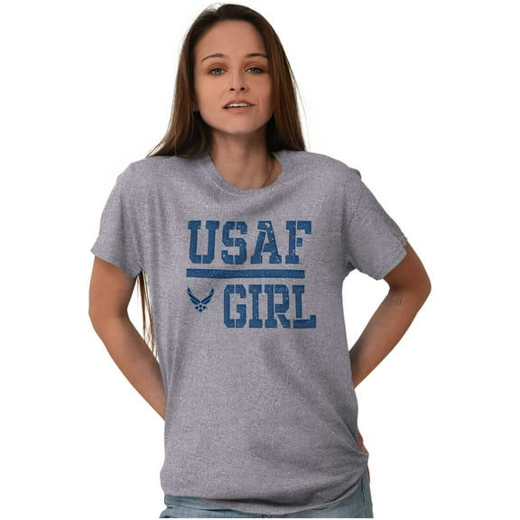 US Air Force USAF Girl Women's Graphic T Shirt Tees Brisco Brands S