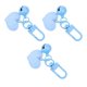 thumbnail image 3 of Blue Resin and Metal Key Chain with Bell Pendant for Decoration 3 Pieces Small Size, 3 of 4