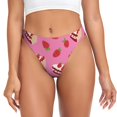thumbnail image 1 of Fotbe Strawberry Cake Tanga Sin Costuras para Mujer con Estampado – Panties Invisibles, Transpirables y Cómodos para Uso Diario-X-Large, 1 of 6