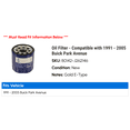 thumbnail image 2 of Oil Filter - Compatible with 1991 - 2005 Buick Park Avenue 1992 1993 1994 1995 1996 1997 1998 1999 2000 2001 2002 2003 2004, 2 of 2