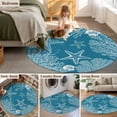 thumbnail image 5 of Round Rug 5Ft Washable Non-Slip, Blue Coastal Circle Area Rugs for Living Room Bedroom, Starfish Coral Summer Beach Ocean Indoor Floor Mats Carpet Runner for Home Decor Aesthetic, 5 of 8