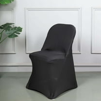 Efavormart Stretchy Spandex Fitted Folding Chair Cover Dinning Event Slipcover For Wedding Party Banquet Catering - Black