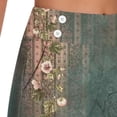 thumbnail image 4 of LEKWK Womens Yoga Pants with Pockets Floral Print High Waist Button Decor Capri Leggings Side Slit Summer Exercise Leggings Soft Casual Stretchy Pants, 4 of 7