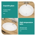 thumbnail image 3 of 18"x15"x7.88” White Ceramic Oval Undermount Bathroom Sink with Overflow, 3 of 10