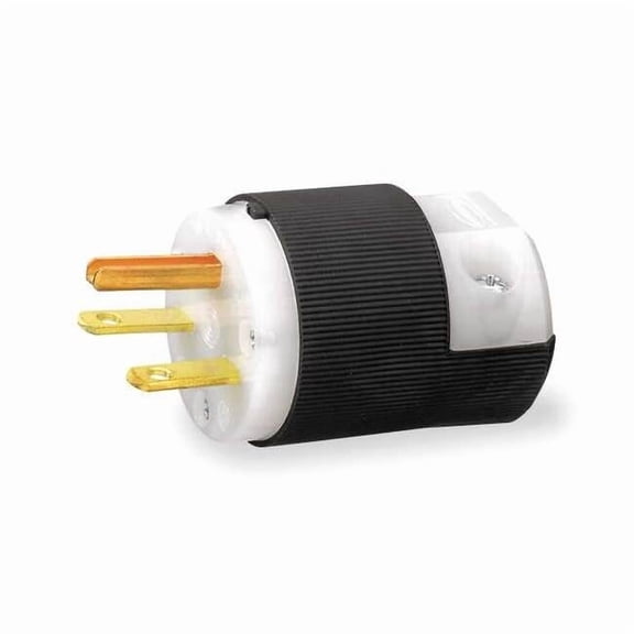 Hubbell Wiring Device-Kellems Strt Plg,Blk; Wht,15 A,Stnd,6-15P HBL5666C