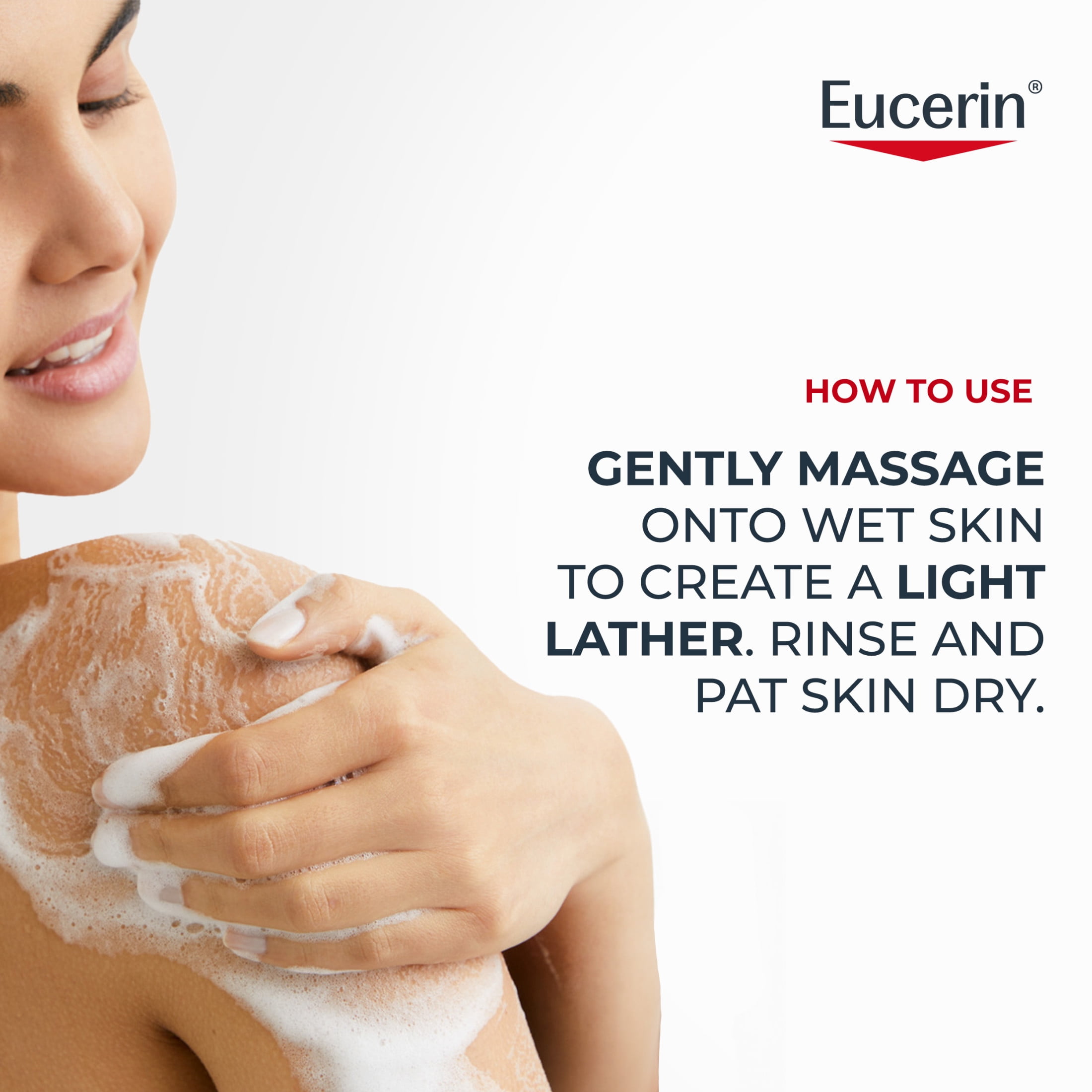 Eucerin Advanced Repair Cleansing Body and Face Cleanser for Normal to Dry, Sensitive Skin, 16.9 fl oz Bottle