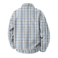 thumbnail image 4 of GrmtClth Mens Plaid Daily Travel Overshirt Jacket Long Sleeve Snap Front Loose Silhouette Daily Trip Outerwear Light Blue 3XL, 4 of 5