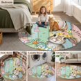 thumbnail image 5 of Colorful Easter Bunny Round Area Rug 7Ft Washable Circle Rugs for Dorm Laundry Room, Spring Easter Eggs Floral Wooden Non-Slip Carpet Floor Mats Indoor Outdoor Carpet Runner Aesthetic Home Decor, 5 of 8