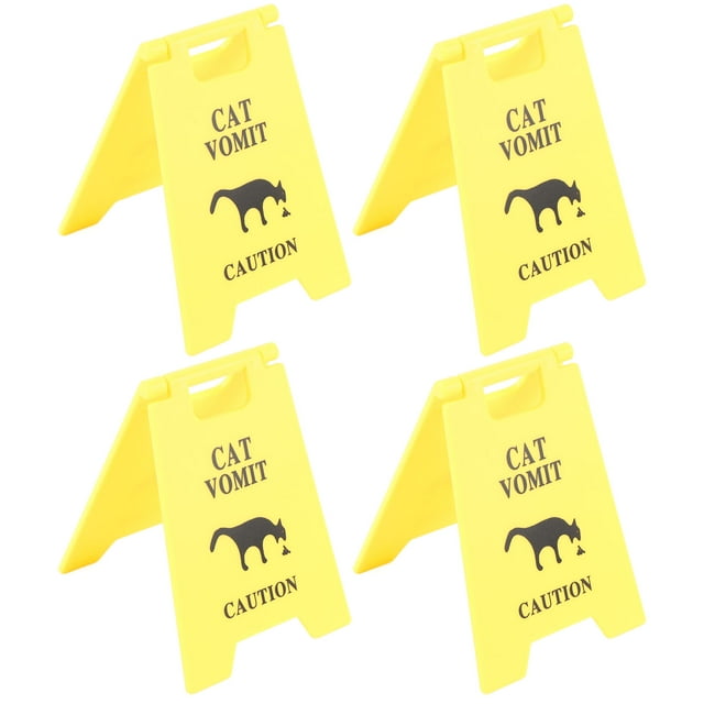 Cat Vomit Sign, Creative Cat Vomit Warning Sign ABS for Working Area