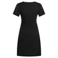thumbnail image 6 of Summer Dresses for Women Under $10 Fashion Dress Solid Casul V-Neck Knee-Length Short Sleeve Long Dress, 6 of 6
