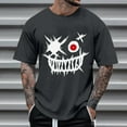 thumbnail image 2 of Dagegui Mens 3D Printed T-Shirts Funny Face Tooth Graffiti Graphic Tees Plus Size Short Sleeve Crewneck Shirts Casual Loose Party Costumes Halloween Gray L, 2 of 4