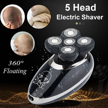5 Head Floating Shaving Bald Head Men's Electric Beard Razor Foil Shaver Wet & Dry Shaver OR 1 PC Replacement Shaver
