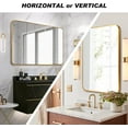 thumbnail image 4 of Cterwk 30x40 Inch Rectangular Makeup Mirror Vanity Mirror Gold Metal Frame Wall Mirror for Bathroom, Living Room, 4 of 8