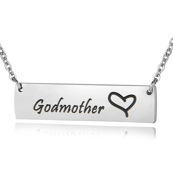 Godmother Necklace Goddaughter Necklace Hand Stamped Bar Necklace Gift for Her