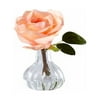 Open Rose In Bottle Vase - Peach