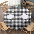 thumbnail image 3 of Black White Gingham Checkered Pattern Round Tablecloth 60"x60",Wrinkle Wipeable Table Cloth for Kitchen Dining Room Picnic Patio Party, 3 of 6