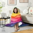 thumbnail image 4 of Wearable Blanket,Colorful Tie Dye Mountain Pattern Hooded Wearable Flannel Blanket for Adults & Teens,Winter Poncho Shawl Wrap Cape Cozy Anti-Pill,60"x80", 4 of 5