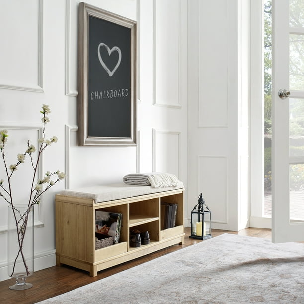 Modern Essentials Charlotte Solid Wood 4Cube Storage Bench, Multiple