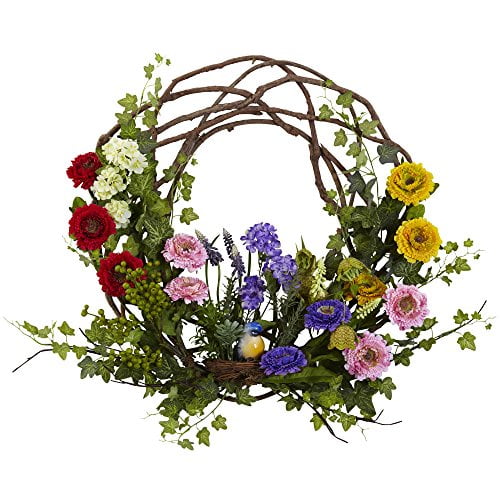 Nearly Natural 4988 Printemps Couronne Florale, 22 Pouces