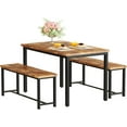 thumbnail image 4 of Recaceik Dining Table Set with Two Benches, Kitchen Table Set for 4-6 Persons,Rustic Brown, 4 of 7