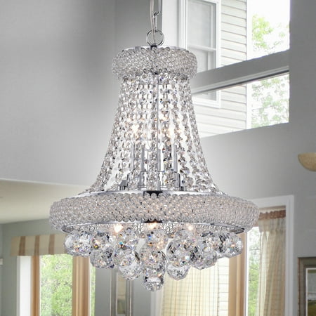 Nulco Chrome Chandelier - Isidra Chrome and Crystal 15-inch Chandelier