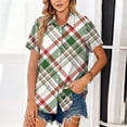 thumbnail image 4 of Dwralegc Womens Short Sleeve Tunic Blouse Button Down Short Sleeve Shirts Casual Dressy Work Tops Business Summer Spring Solid Color V Neck Top Green M, 4 of 5