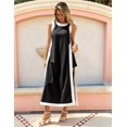thumbnail image 4 of Wrongduck Women's 2 Piece Sets Boho Color Block Sleeveless Maxi Dress Matching Shorts with Pockets, 4 of 16