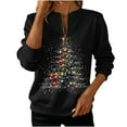 thumbnail image 2 of Mifsaly Womens Half Zip up Sweatshirt Christmas 2025 Xmas Tree Print Quarter Zipper Sweatshirts Loose Fit Long Sleeve Pullover Tops Sweater Holiday Party Festival Loungewear, 2 of 5