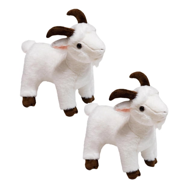 Leojiow 2Pcs 11.8 Inches Goat Stuffed Animal Plushie Goat For Kids Farm Animals Goat Toy Toy For Boy Girl Toys (White) 30Cm