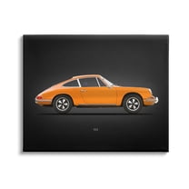 Stupell Industries Orange Classic Coupe Transportation Painting Gallery Wrapped Canvas Art Print Wall Art, 48 x 36