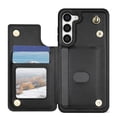 thumbnail image 5 of Wallet Cover for Samsung Galaxy S23, with Wrist Strap Card Holder Magnetic Snap Back PU Leather Credit Card Slots Stand Classic Phone Case Cover for Samsung Galaxy S23, Black, 5 of 7