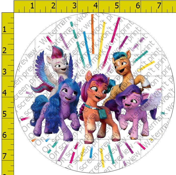 My Little Pony Movie Edible Cake Topper Image - 8' Round
