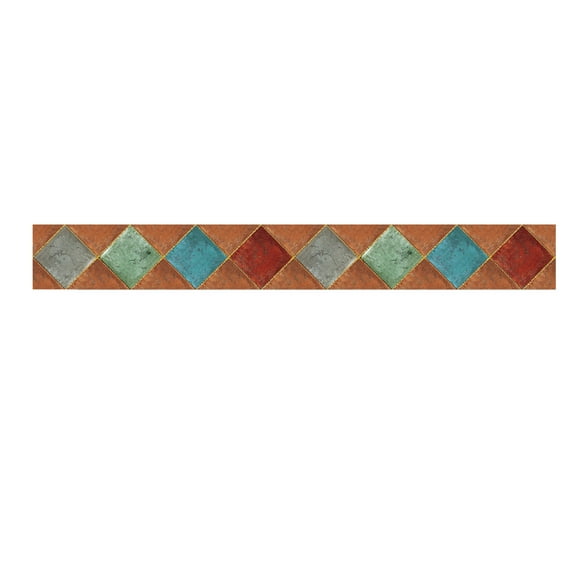 Tiles Sticker Waist Line Wall Decor Waterproof Self Adhesive Wallpaper Border Porcelain Stickers For Bathroom Kitchen Imitation Gold Tile Sticker ZTBO-027(500 X 20cm)